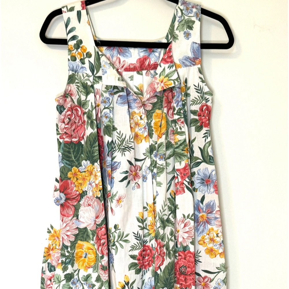 Ruth Norman New York Floral Print Casual 1980s Sleeveless Dress